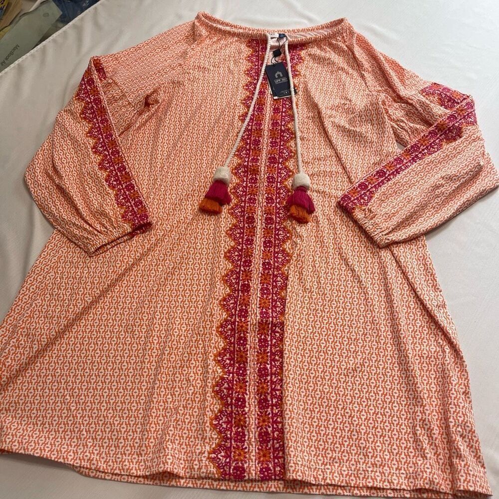 NWT Cabana Life Tulum UPF 50+ Tassel Tunic Dress Size XL New
